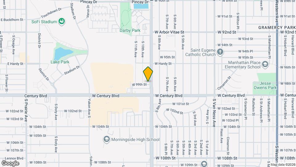 9825 Crenshaw Blvd, Unit Apt #2 Map and Location Details