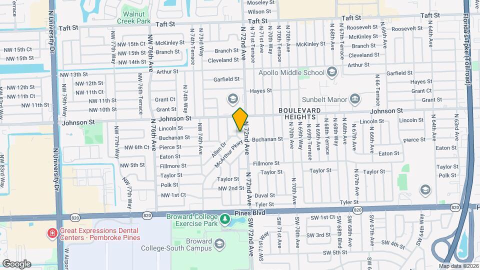 701 N 72nd Terrace Map and Location Details