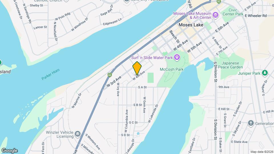 821 W 4th Ave Map and Location Details