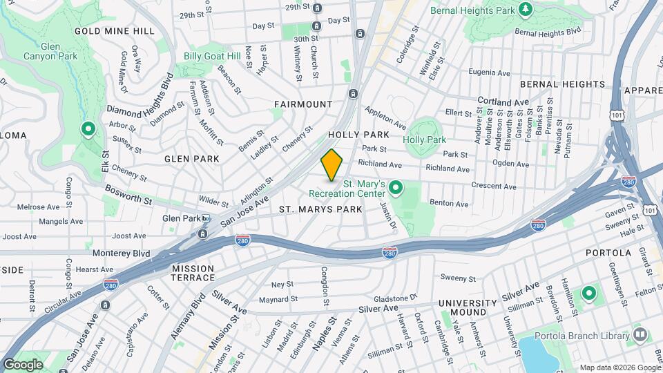3934-3936 Mission St. Mapa y Detalles de la Ubicación