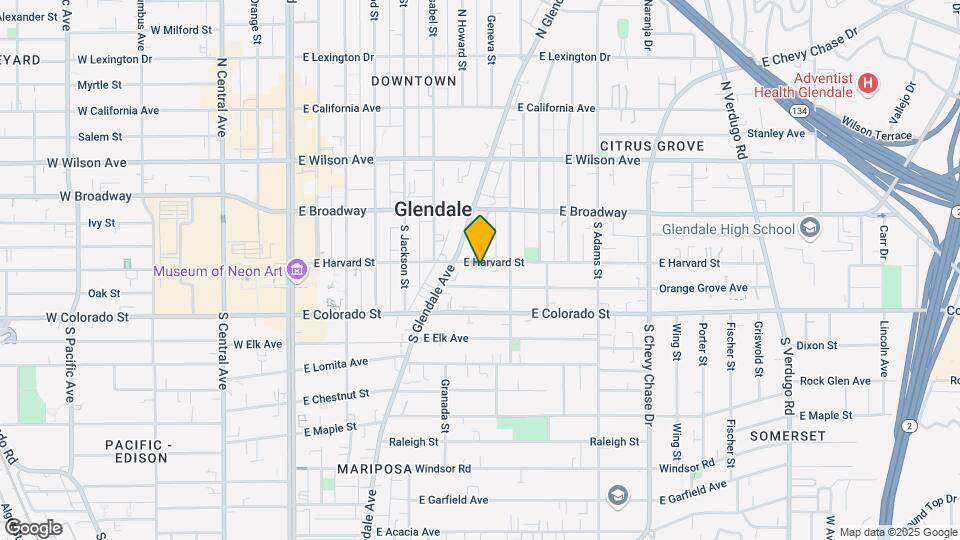 640 E Harvard St Map and Location Details