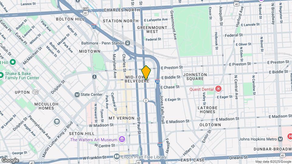 1121 N Calvert St Mapa y Detalles de la Ubicación