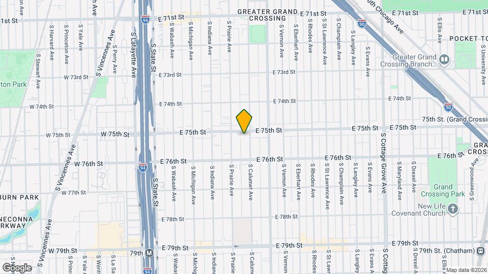 7512 S Calumet Ave, Unit 2nd Floor Mapa y Detalles de la Ubicación