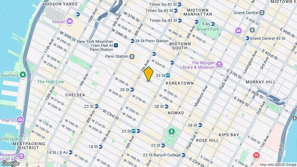 130 W 30th St Map and Location Details