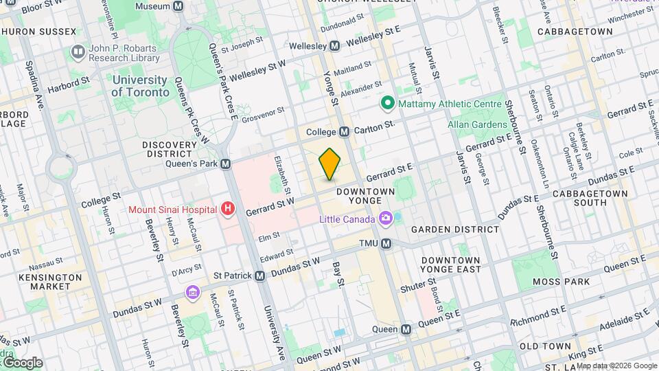 44 Gerrard St W Map and Location Details