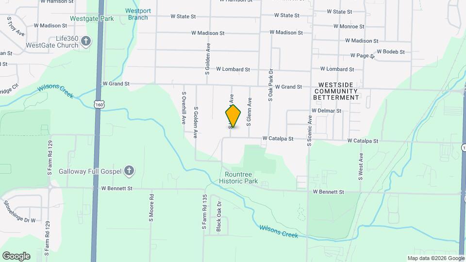 1152 S Hillcrest Ave Map and Location Details