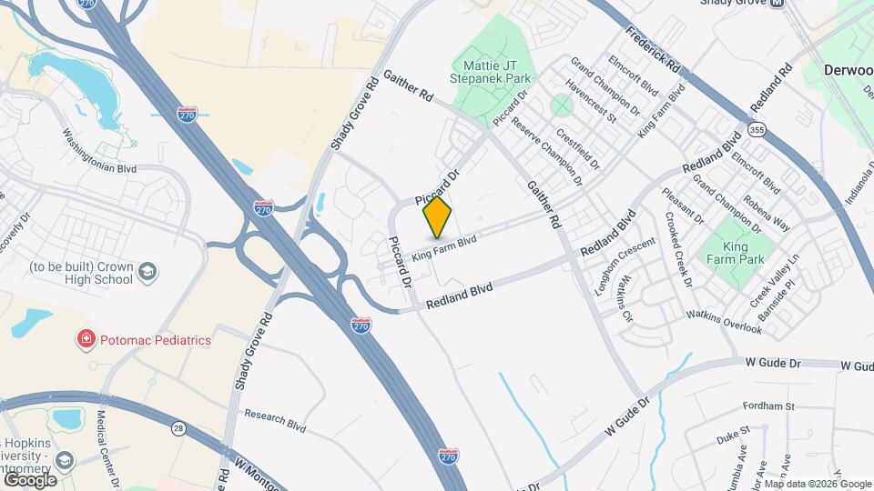 831 King Farm Blvd Map and Location Details