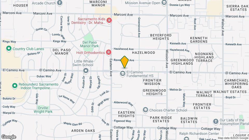 4323 El Camino Ave Map and Location Details