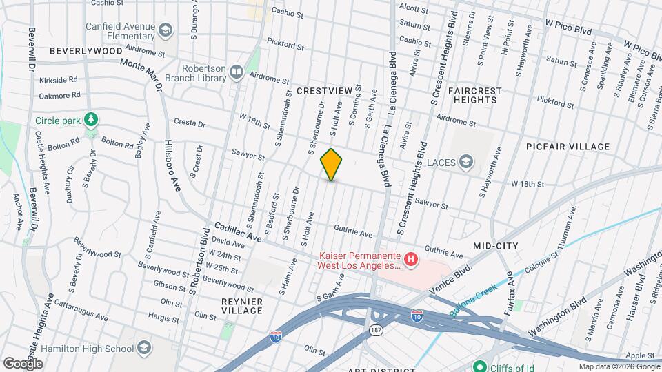 1907 S Corning St Map and Location Details