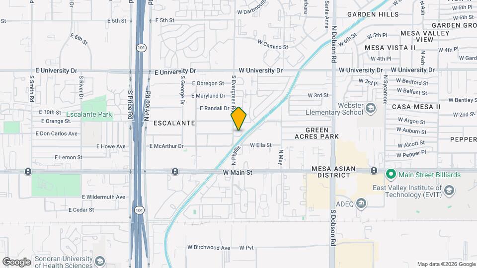 2612 E Lemon St Map and Location Details