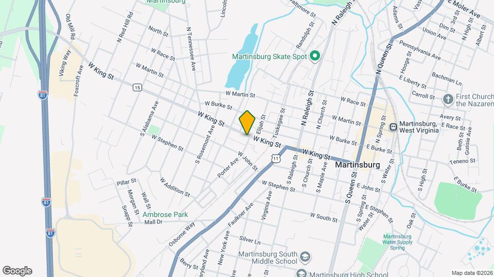 701 W King St Map and Location Details