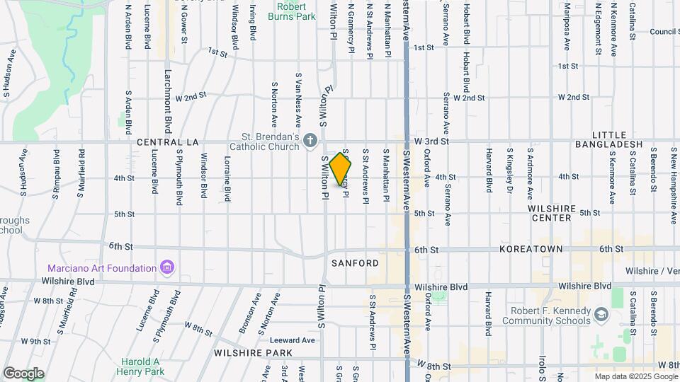 421 S Gramercy Pl Map and Location Details