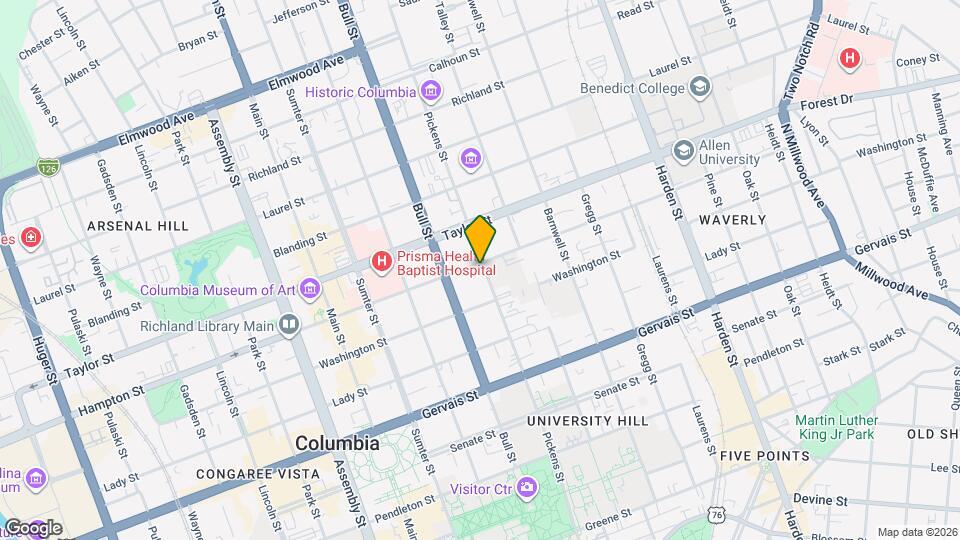 1427 Pickens St Map and Location Details
