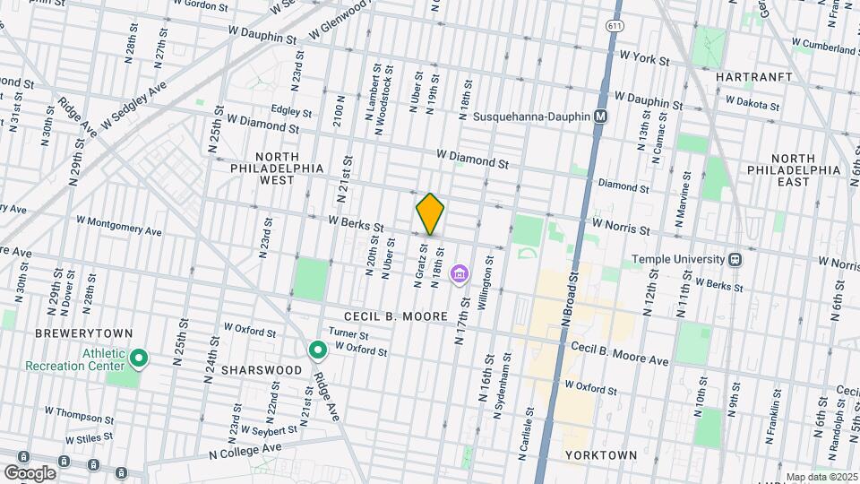 1804 W Berks St Map and Location Details