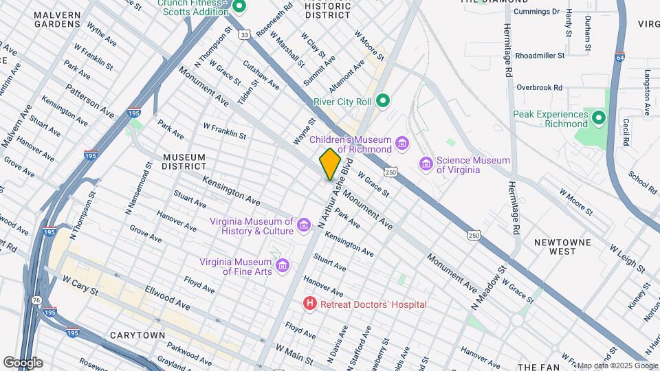 622 N Arthur Ashe Blvd Map and Location Details