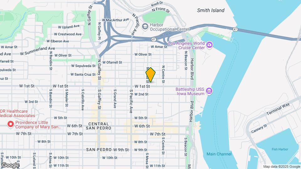 386-390 W 1st St Map and Location Details