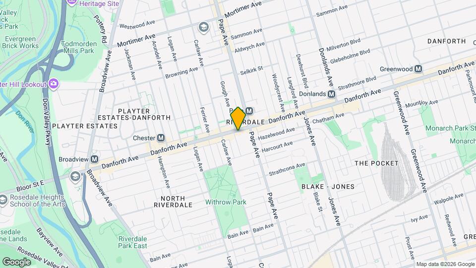 611 Danforth Ave Map and Location Details