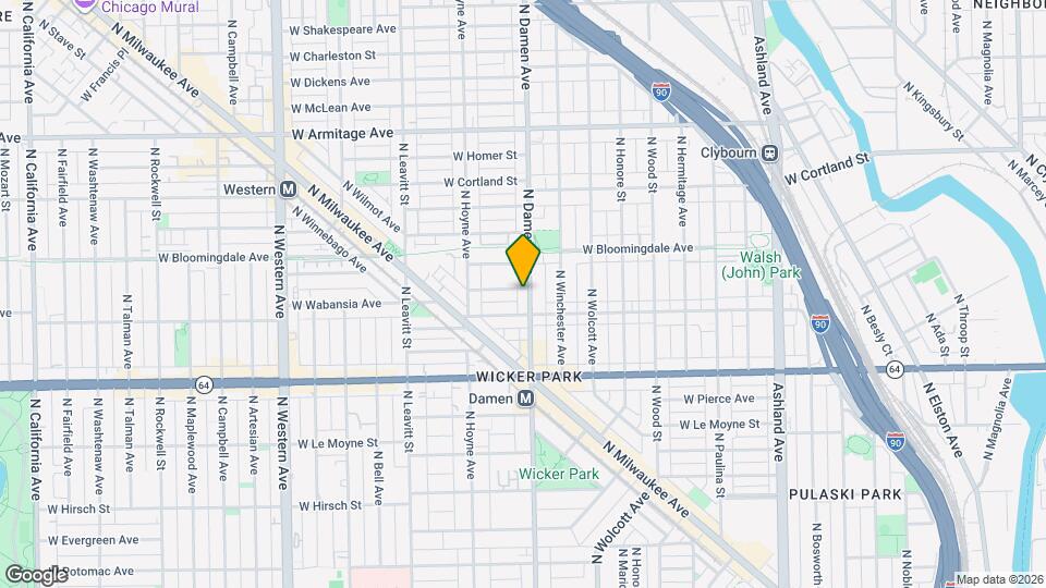 1720 N Damen Ave, Unit 2 Map and Location Details