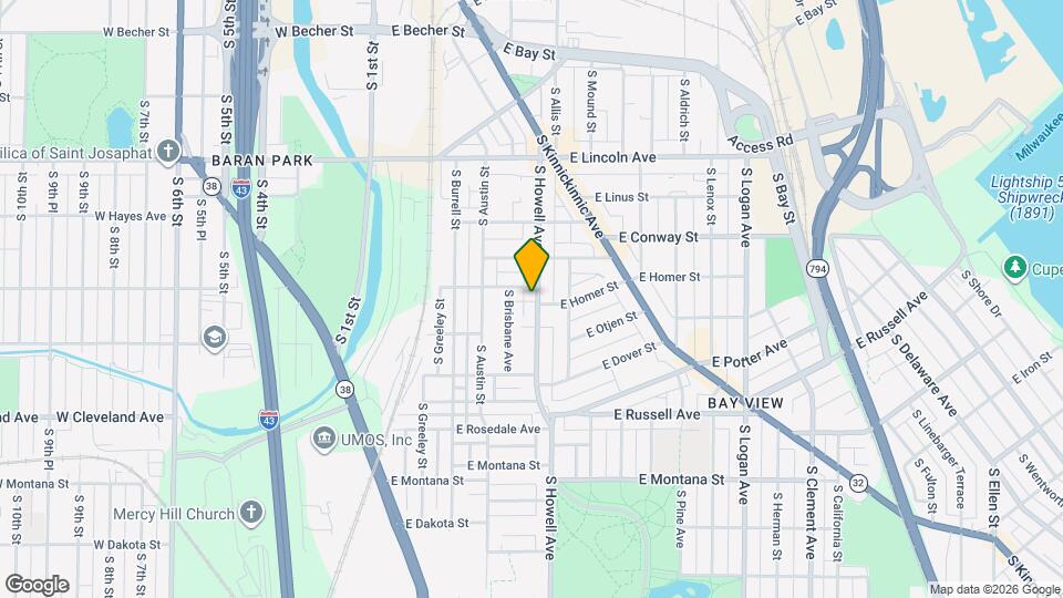 2507 S Howell Ave, Unit B Map and Location Details