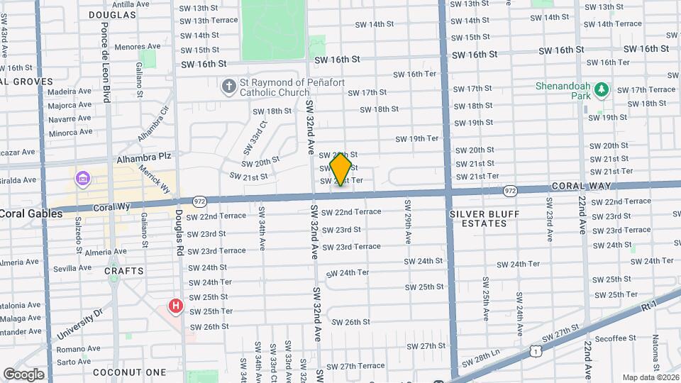 3127 Coral Way, Unit 1 Map and Location Details