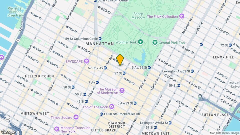 117 W 57th St Mapa y Detalles de la Ubicación