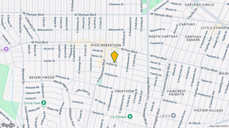 1481 S Shenandoah St Mapa y Detalles de la Ubicación