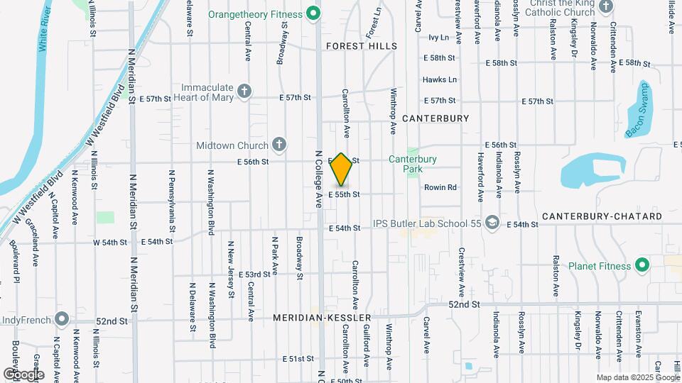 5502 Carrollton Ave Map and Location Details
