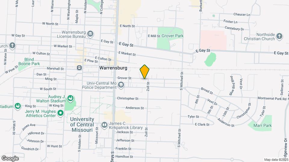 424 Grover St Map and Location Details