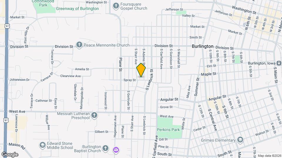 539 1/2-539 1/2 S Adams St Map and Location Details