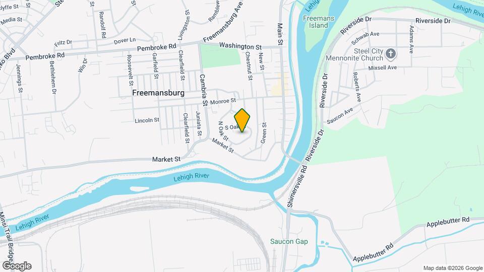 338 S Oak St Map and Location Details