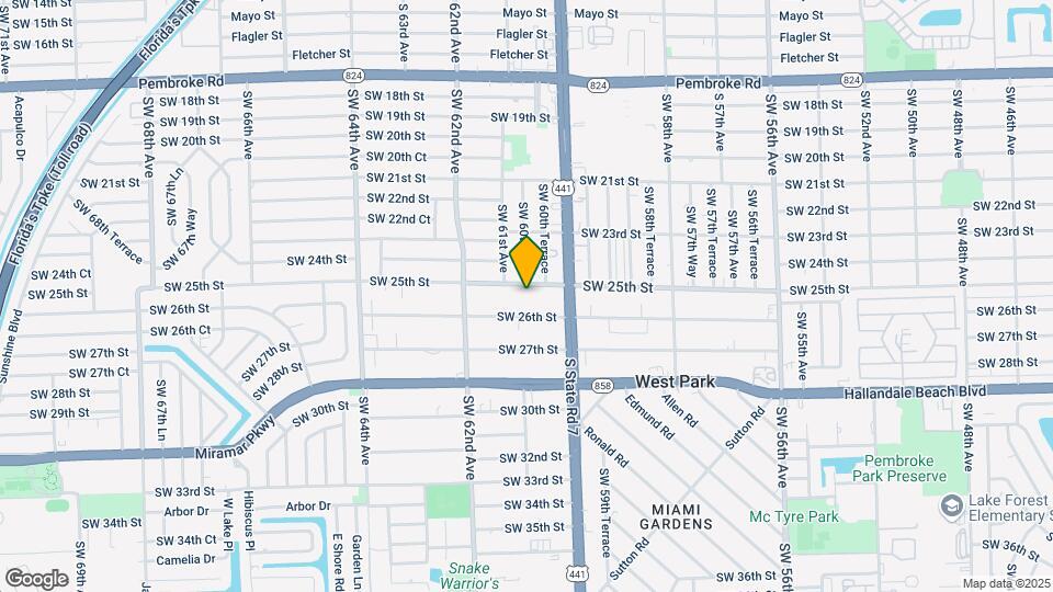 6036 SW 25th St Mapa y Detalles de la Ubicación