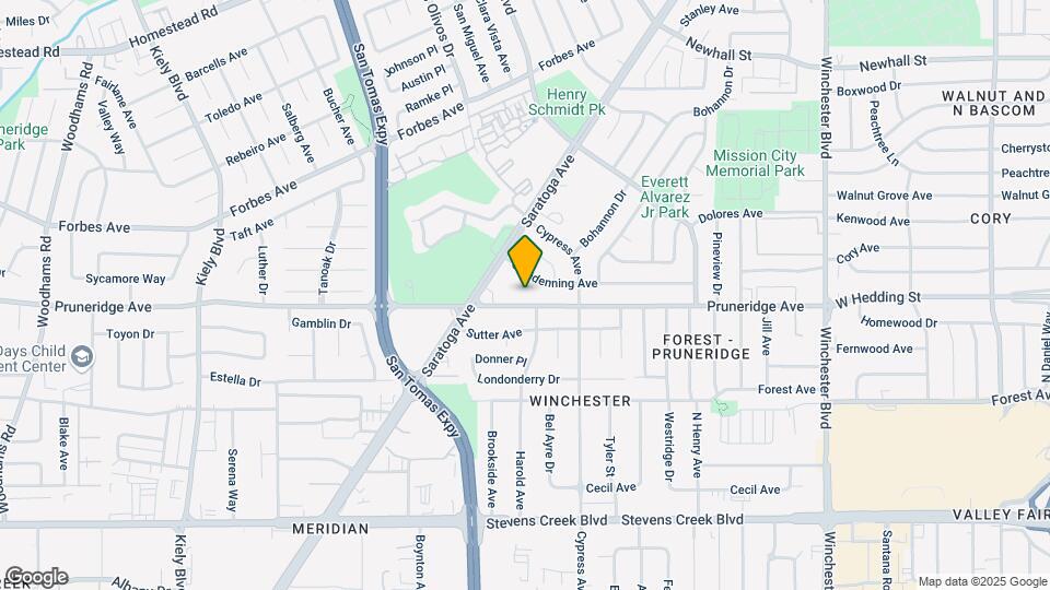 2327 Pruneridge Ave Map and Location Details