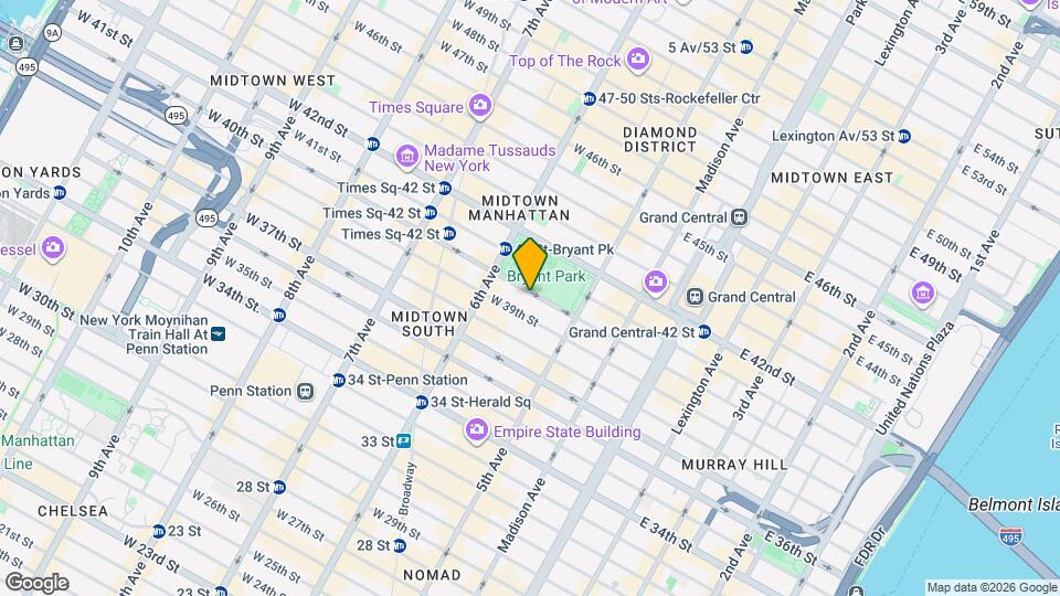 36 W 40th St Mapa y Detalles de la Ubicación