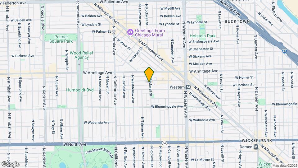 1916 N Rockwell St Map and Location Details
