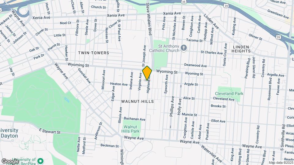 1053 Highland Ave Map and Location Details