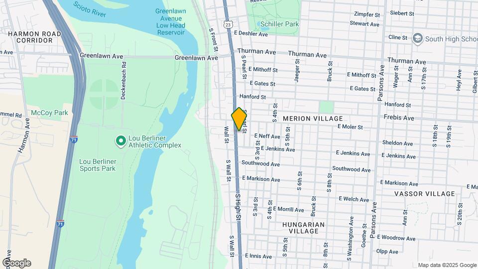 1360 S High St, Unit 2nd floor Map and Location Details