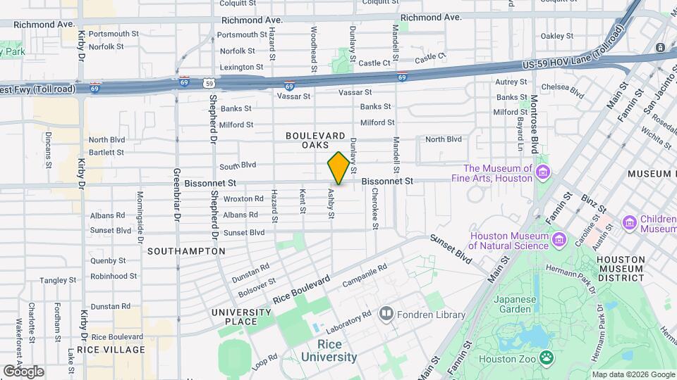 1717 Bissonnet St Map and Location Details