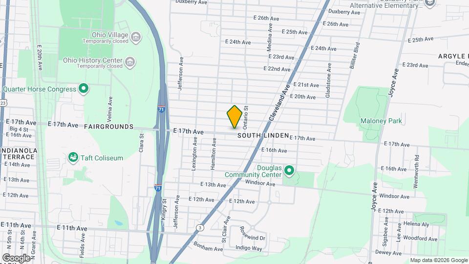 1098 E 17th Ave Map and Location Details