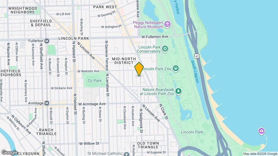 2128 N Sedgwick St, Unit 2 Map and Location Details
