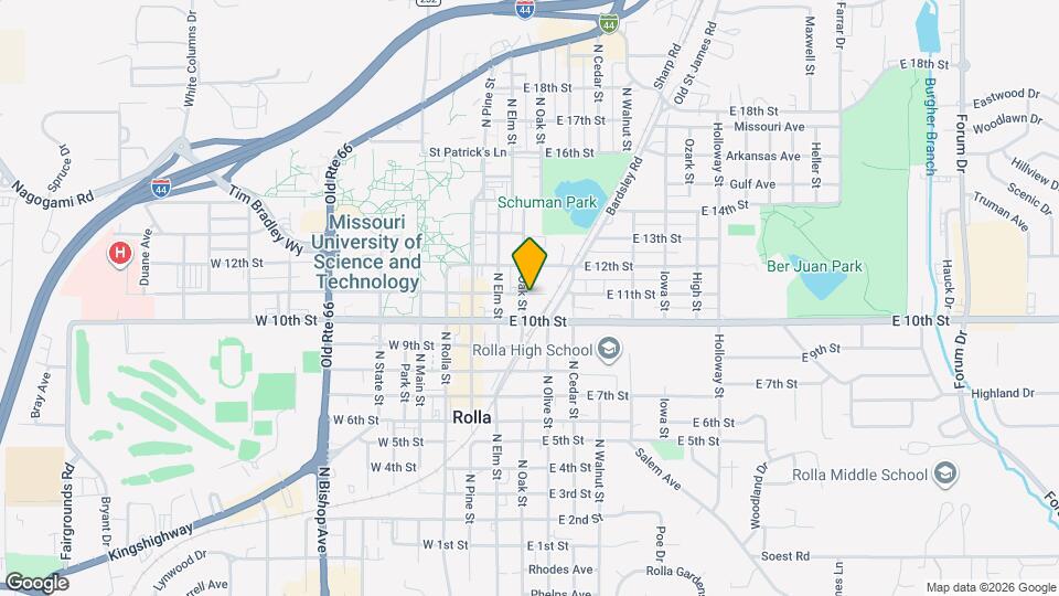 1008 N Oak St Map and Location Details