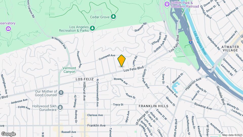 Los Feliz garden apartments Map and Location Details
