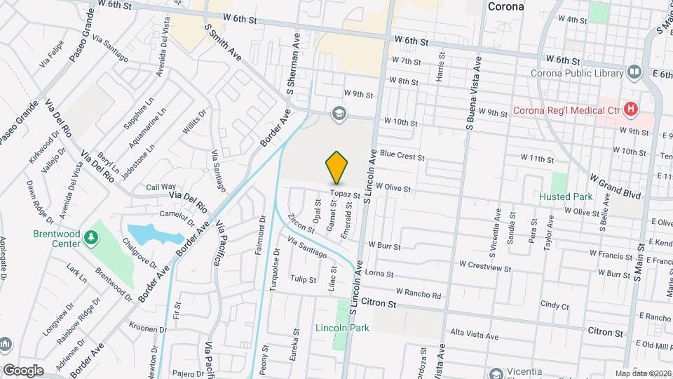1133 Topaz St Mapa y Detalles de la Ubicación