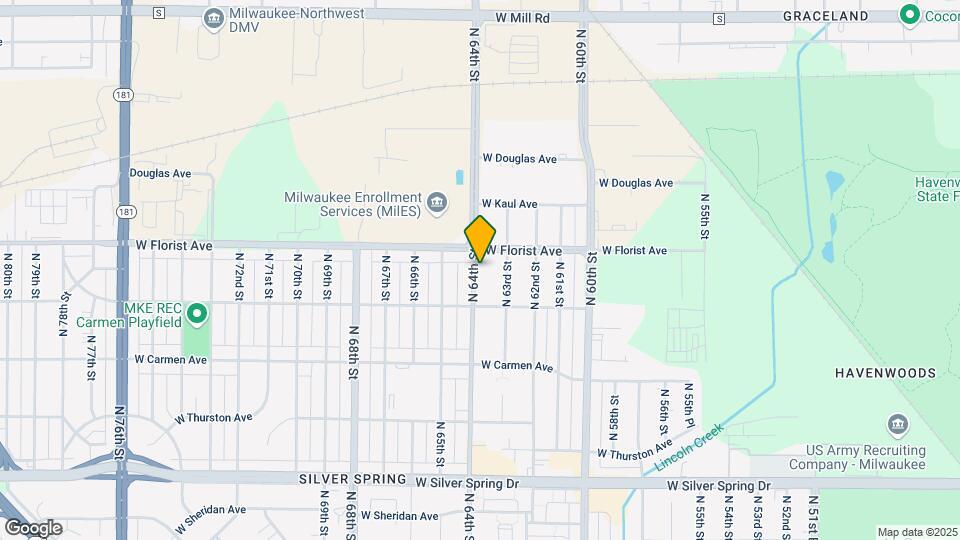 5950 N 64th St Map and Location Details