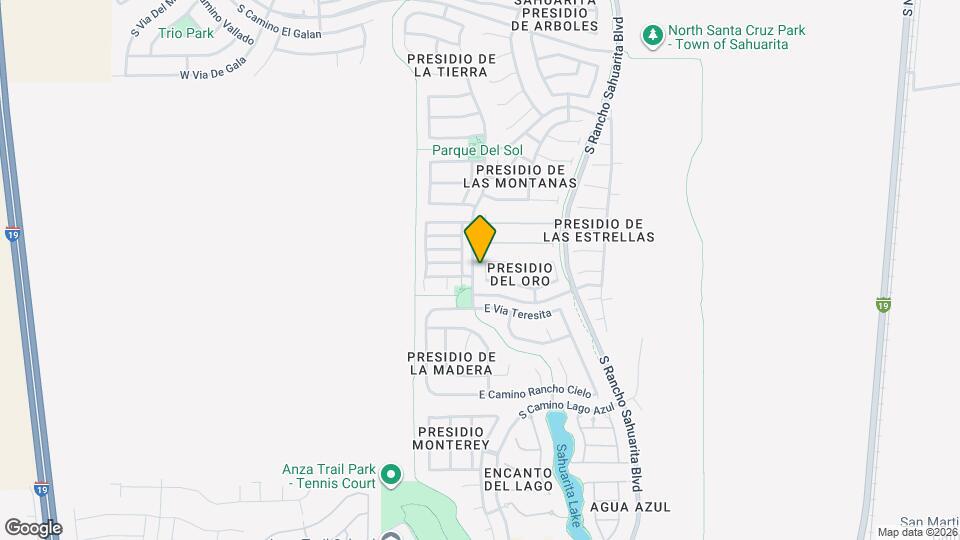 14872 S Paseo Puente a Las Estrellas Map and Location Details