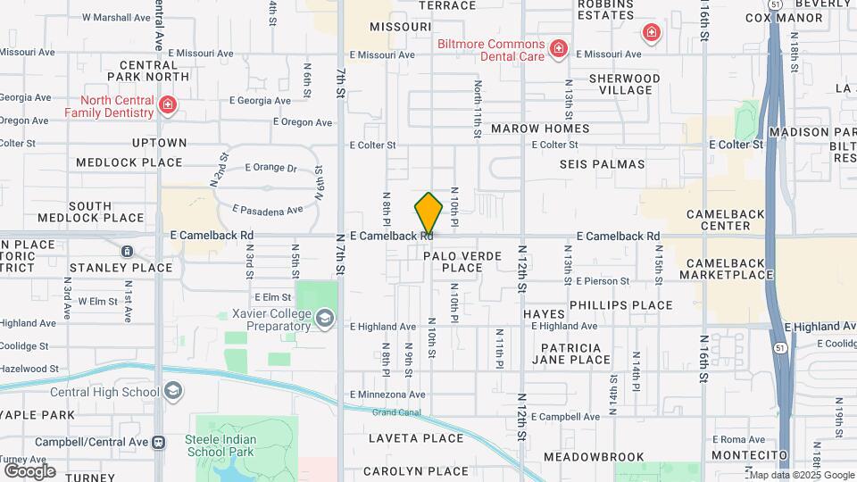 909 E Camelback Rd Map and Location Details