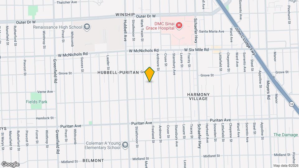 16605 Freeland St Map and Location Details