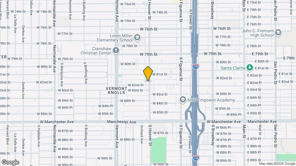 8141 S Hoover St Map and Location Details