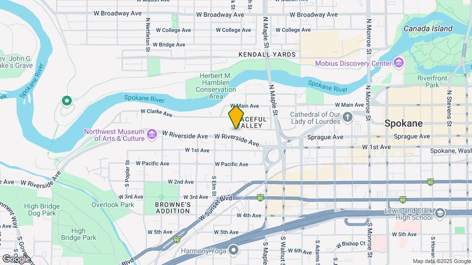 1730 W Riverside Ave Mapa y Detalles de la Ubicación