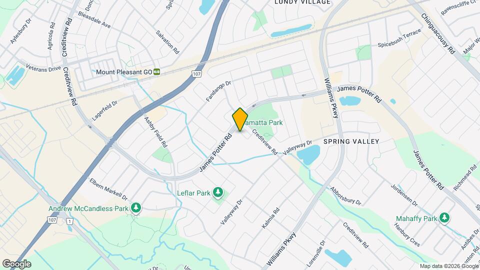 Spacious 3-Bedroom Freehold Townhouse with Garage & Backyard in Brampton Map and Location Details