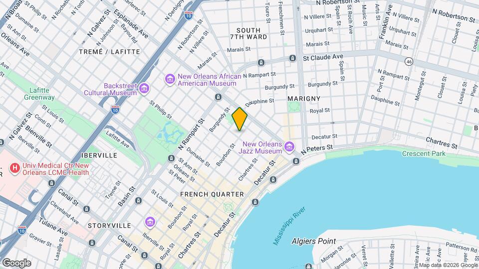 1211 Bourbon St Map and Location Details